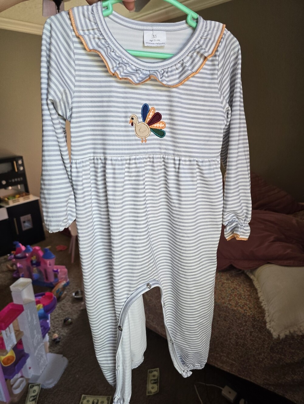 Toddler Girl Turkey Romper